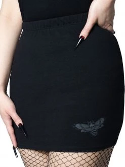 Kreepsville666 KREEPSVILLE 666 Death Moth Mini Skirt Grey