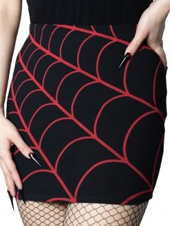 Kreepsville666 Spiderweb Mini Skirt Red KREEPSVILLE 666