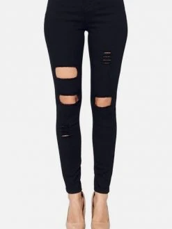 Black Tower Apparel High-Rise Destroyed Jeans