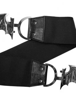 Kreepsville666 Elastic Waist Belt Bat Silver KREEPSVILLE 666