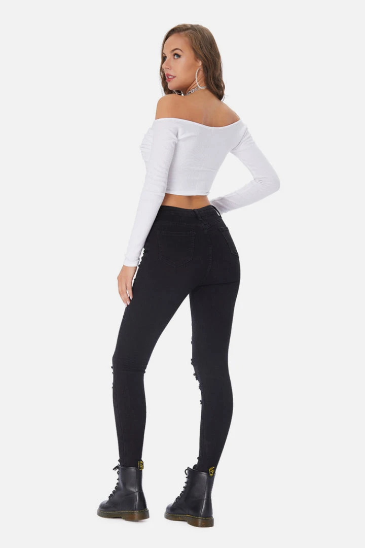 Black Tower Apparel Distressed Skinny Black Jeans 6 Black Tower Apparel Distressed Skinny Black Jeans