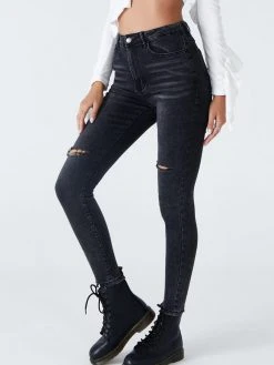 Black Tower Apparel Ankle Cut Skinny Black Jeans