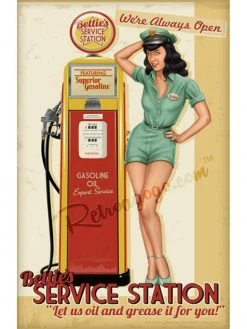 Retro-a-go-go! Bettie Page Service Station Print