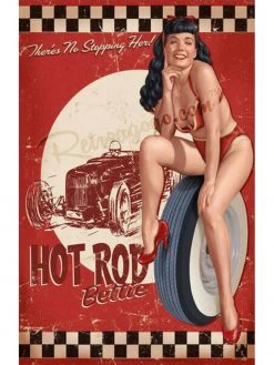 Retro-a-go-go! Bettie Page Hot Rod Print