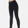 Black Tower Apparel Distressed Skinny Black Jeans